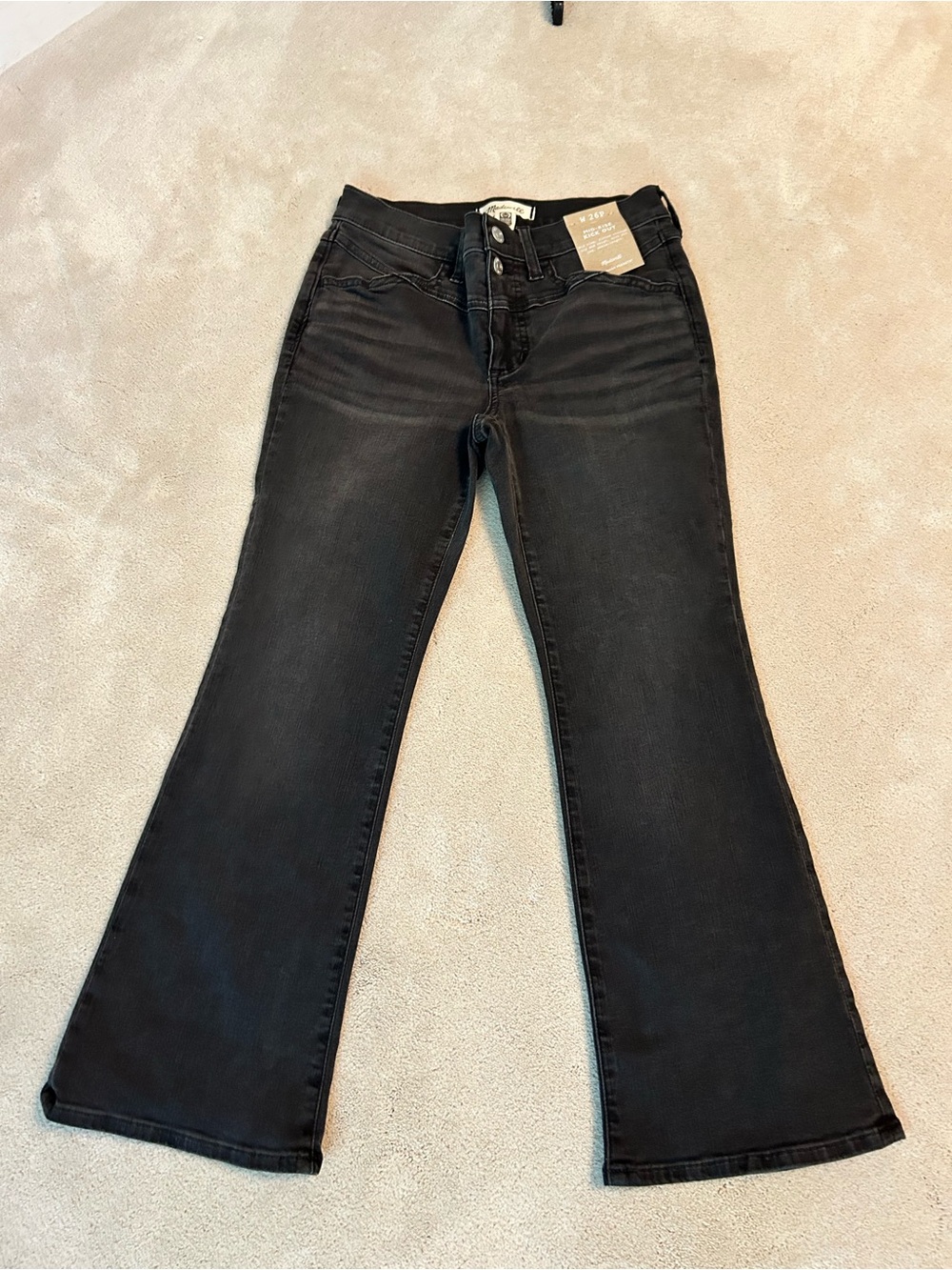 Madewell Mid Rise Kick Out Black Jean 26P